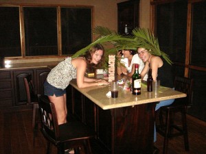 Partying in the kitchen